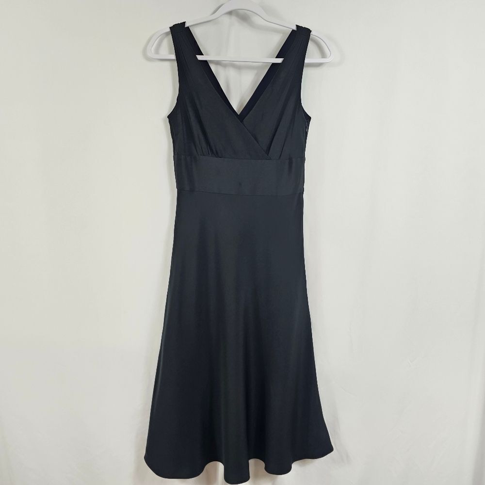 J Crew Sophia Silk Tricotine Dress in Black - Size 2